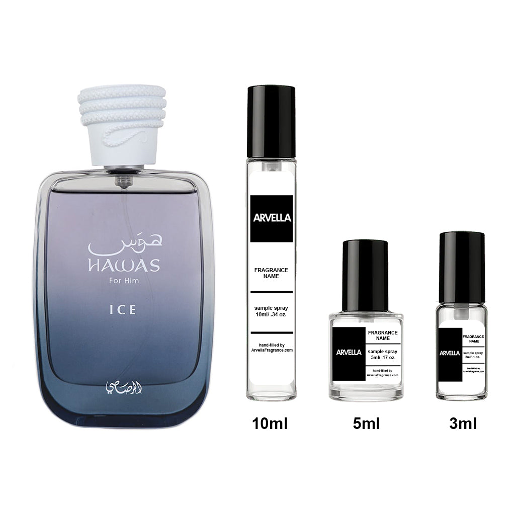 Rasasi Hawas Ice Sample 3ml Spray - Arvella Fragrance